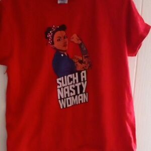 Gildan Red Crewneck Shirt with Ribbed Neckline